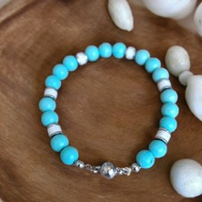 Mga Doğaltaş Firuze Taşı Havlit Taşı Hematit Taşı Bileklik Orijinal Doğal Taş Mıknatıs Klipsli Çelik