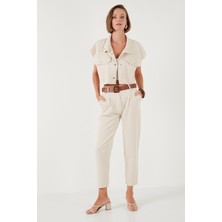 Lela Lela % 100 Pamuklu Regular Fit Pantolon Kadın Pantolon 673Py2007