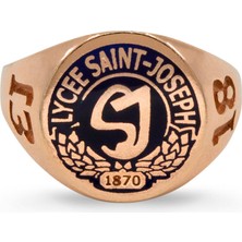 Anı Yüzük Saint-Joseph Lisesi Mezuniyet Yüzüğü 13-18 Rose Renk