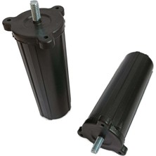 Zeygen (Vida Ölçüsüne Dikkat) - Orta Plastik Mobilya Koltuk Kanepe Ayağı 4 Adet Siyah 14 - 19 cm 5/16 Vida