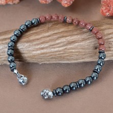 Mga Doğaltaş Yıldız Taşı Hematit Taşı Bileklik Erkek Bileklik Kadın Bileklik Mıknatıs Klipsli Tak Çıkar Model