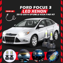 Furens Ford Focus 3 2012-2014 Kısa Far Uyumlu Şimşek Etkili Led Xenon Pro Series H7