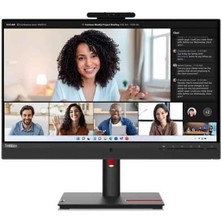 Lenovo Thinkvision T24MV-30, 23.8" Fhd IPS Monitör, Pivot, Yükseklik Ayarlı Ayak, USB Type-C, Rj-45 Ethernet Hub, 63D7UAT3TK, Webcam Speaker