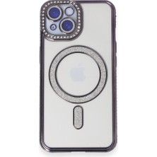 Ceponi Apple iPhone 15 Kılıf Joke Simli Magneticsafe Kılıf