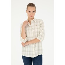 U.S. Polo Assn. Kadın Açık Haki Gömlek Desenli 50280961-VR183