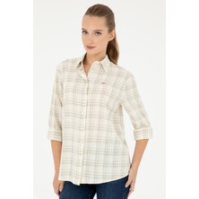 U.S. Polo Assn. Kadın Açık Haki Gömlek Desenli 50280961-VR183