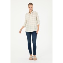 U.S. Polo Assn. Kadın Açık Haki Gömlek Desenli 50280961-VR183