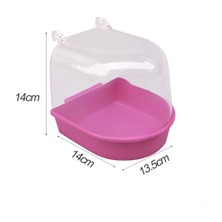 Huoxun Shopb 18.7X10X3.5CM Stili Yeni Plastik Kuş Banyosu Kutusu Kuş Duşu Papağanlar Için Asma Kuş Kafesi Aynalı Banyo Küveti Kuşlar Için Su Banyosu Evcil Kuş Kasesi (Yurt Dışından)