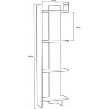 Aden Home Beyaz Dekoratif Kitaplık, Dekoratif Kitaplık, Çok Amaçlı Raf, %100 Mdf Kitaplık, 160X47CM, MKTP04