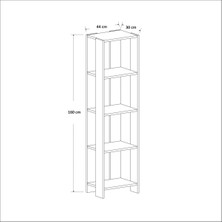 Aden Home Beyaz Dekoratif Kitaplık, Çok Amaçlı Raf, %100 Mdf Kitaplık, Mutfak Banyo Rafı