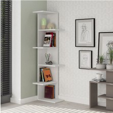 Aden Home Beyaz Dekoratif Kitaplık, Çok Amaçlı Raf, %100 Mdf Kitaplık, Mutfak Banyo Rafı