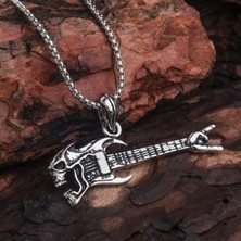 İdol Avm Elektro Gitar Rock Erkek Kolye Çelik Takı Aksesuar K24 T5