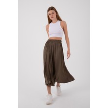 One8 Crush Efektli Beli Lastikli Uzun Etek