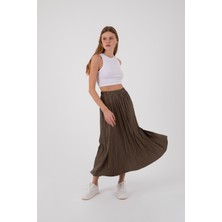 One8 Crush Efektli Beli Lastikli Uzun Etek