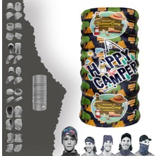 E-Taktik Happy Camper Yazılı Boyunluk Maske Baf Bandana