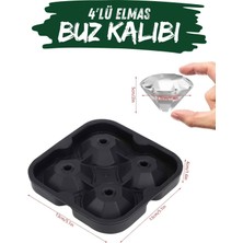 Espas Home 4'lü Elmas Silikon Buz Kalıbı Kırılmaz Esnek