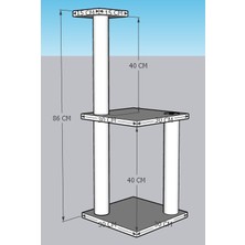 Eliz Renkli Jüt Ip 86 cm 3 Katlı Kedi Tırmalama Tahtası Catnipli Tırmalama Tahtası Kedi Yatağı