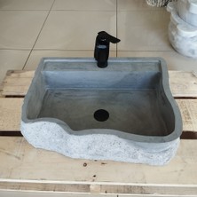 Sipahi Marble Antrasit Batarya Çıkışlı Şekilsiz Lavabo