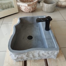 Sipahi Marble Antrasit Batarya Çıkışlı Şekilsiz Lavabo