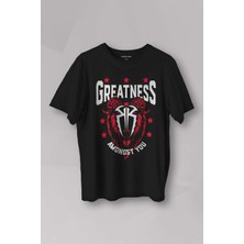 Kendim Seçtim Unisex Tişört Greatness Roman Reigns Gym Spor Fitness Siyah Baskılı T-Shirt