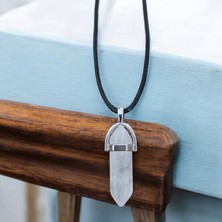 Mga Doğaltaş Kristal Kuvars Doğal Taş Kolye Değerli Taş Kolye Çivi Kesim Kolye Doğal Taş Kolye