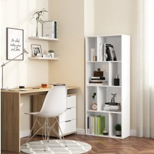 Aden Home Dekoratif Kitaplık Raf, Bölmeli Kitaplık, Çok Amaçlı Raf, %100 Mdf, Mutfak Banyo Rafı