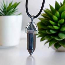 Mga Doğaltaş Hematit Doğal Taş Kolye Orijinal Değerli Taş Kolye Çivi Kesim Kolye