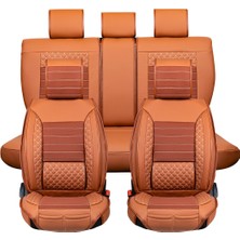 Startcar Seat Ateca Uyumlu Deri Oto Koltuk Kılıfı Ön Arka Set Tarçın Atlas Model Sc