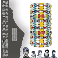 E-Taktik Geometrik Desenli Boyunluk Maske Baf Bandana