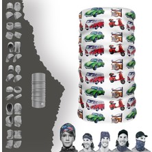 E-Taktik Araba ve Motor Desenli Boyunluk Maske Baf Bandana