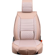 Startcar 
Renault Clio 5 Uyumlu Deri Oto Koltuk Kılıfı Ön Arka Set Bej Atlas Model Sc
