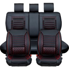 Startcar 
Seat Cordoba Uyumlu Deri Oto Koltuk Kılıfı Ön Arka Set Siyah Kırmızı Atlas Model Sc