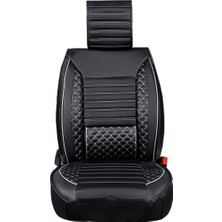 Startcar 
Seat Cordoba Uyumlu Deri Oto Koltuk Kılıfı Ön Arka Set Siyah Beyaz Atlas Model Sc