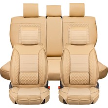 Startcar 
Seat Cordoba Uyumlu Deri Oto Koltuk Kılıfı Ön Arka Set Bej Atlas Model Sc