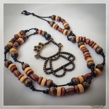Z Jewelry Art Garre - El Yapımı Etnik Otantik Bohem Kadın Kedi Kolye