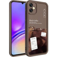 Fibaks Samsung Galaxy A05 Kılıf Kamera Korumalı Yumuşak Kenarlı Coffee Lansman Kapak