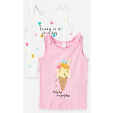 LC Waikiki Lcw Baby Bisiklet Yaka Kız Bebek Atlet 2'li