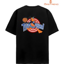 Ors Trend Space Jam Daffy Duck Baskılı Oversize Tişört