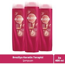 Elidor Şampuan Brezilya Keratin Terapisi Hidrolize Keratin Marula Yağı E Vitamini 400 Ml X3