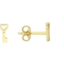goldkupe 14 Ayar Altın Minik Anahtar Küpe 0,57 gr