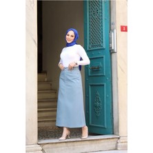 Vellichor Tesettür Etek Açık Mavi