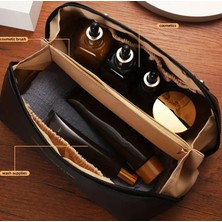 Trend Vitrin Sı Geçirmez Leke Tutmaz Deri Geniş Makyaj Kozmetik Çantası Seyahat