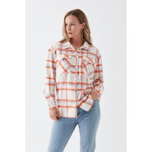 Go Veform Çift Cepli Kadın Oduncu Gömlek Açık Mavi ZN5013