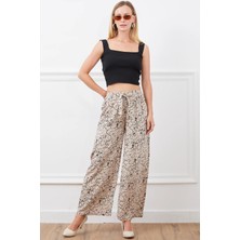 Go Veform Desenli Kadın Pantolon Bej ZN5017