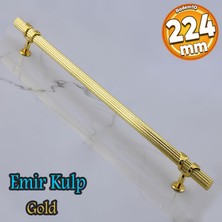 Badem10 Emir Kulp Gold 224 mm - 22.4 cm Metal Mobilya Mutfak Çekmece Dolap Kulpları
