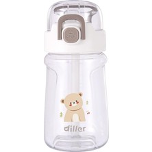 Diller Bee Diller Tritan Pipetli Su Matarası 550ML Beyaz