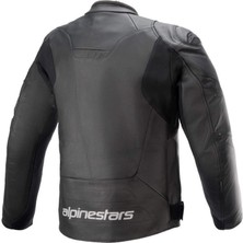 Alpinestars Faster V2 Deri Korumalı Motosiklet Montu Siyah / Siyah