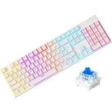 Sarftech Beyaz Rgb Mavi Switch Q Gaming Tam Mekanik Kablolu Oyuncu Klavyesi K50 Bkb4