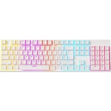 Sarftech Beyaz Rgb Mavi Switch Q Gaming Tam Mekanik Kablolu Oyuncu Klavyesi K50 Bkb4