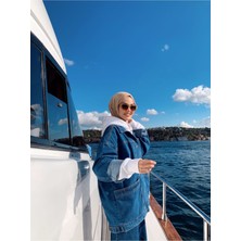 Moda Eliz Kadın Oversize Kot Ceket